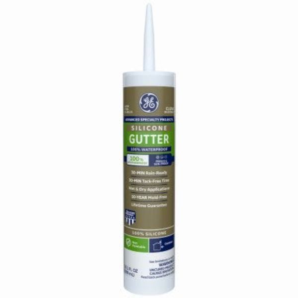 10.1 oz Gutter Caulk Silicone 2 Sealant, Clear