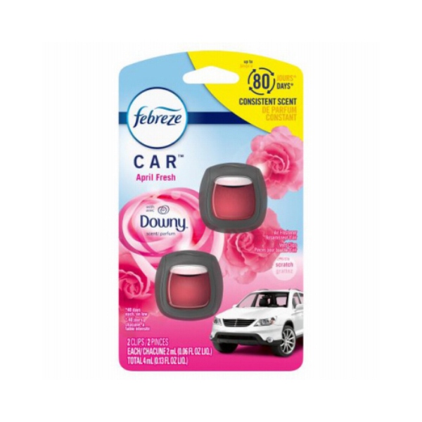 116256 0.06 oz Febreze Car Air Freshener Downy April Fresh Vent Clip, 2 Count -  Procter & Gamble