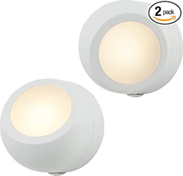 GE Rotating LED Night Light, White - Pack of 2