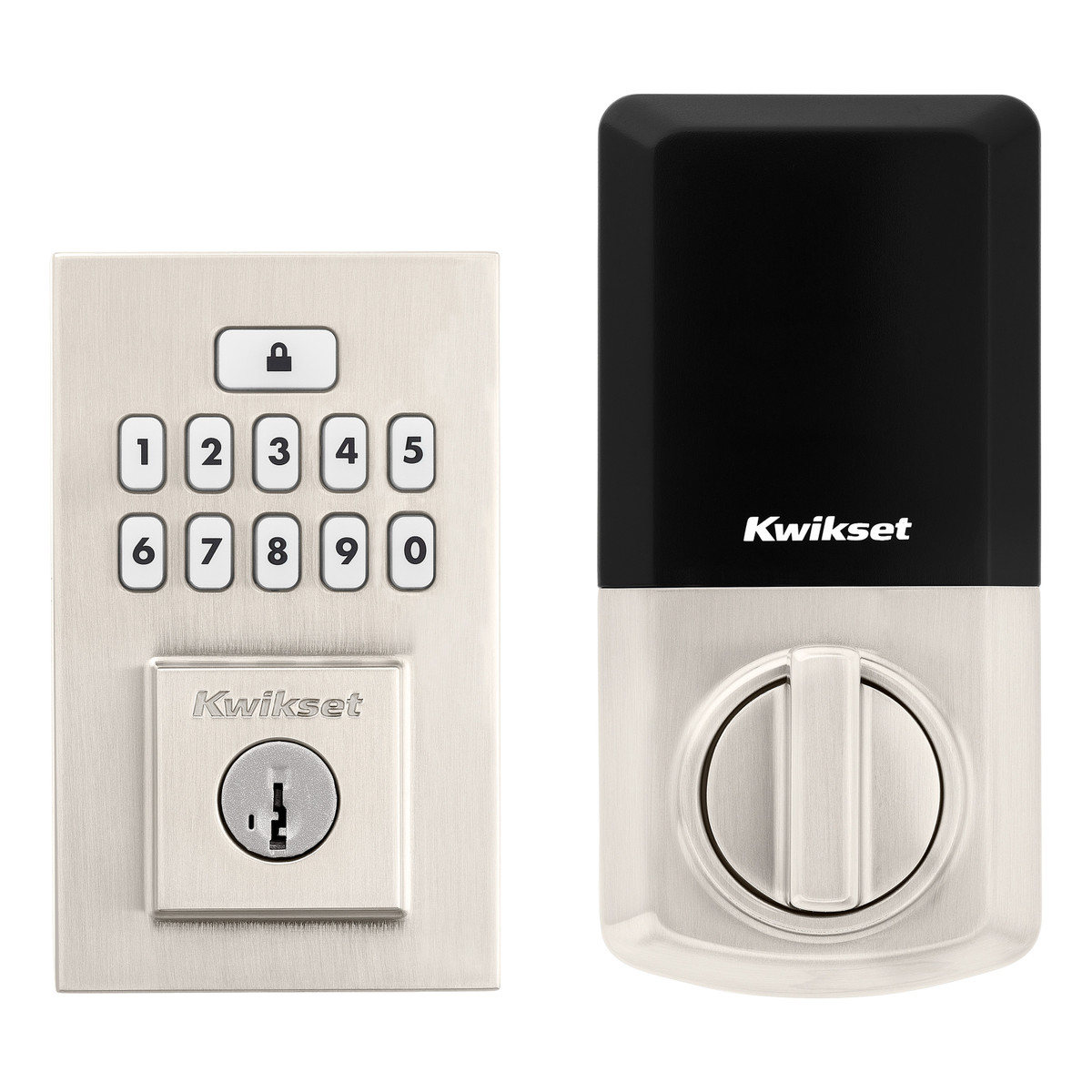 Contemporary SmartCode Keypad Electronic Deadbolt SmartKey Satin Nickel Finish