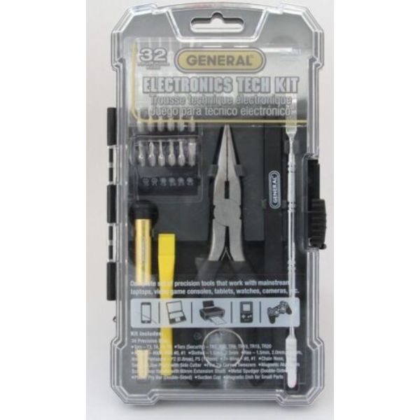 Electronics Tech Repair Kit, 32 Piece - Case of 3