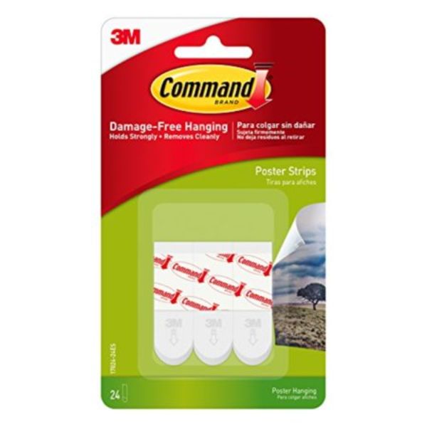 Picture of 3M 118814 Command Poster Strips, White - Small - Pack of 24