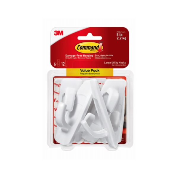 Picture of 3M 118810 Light White Command Hook, Case of 2 - Pack of 6