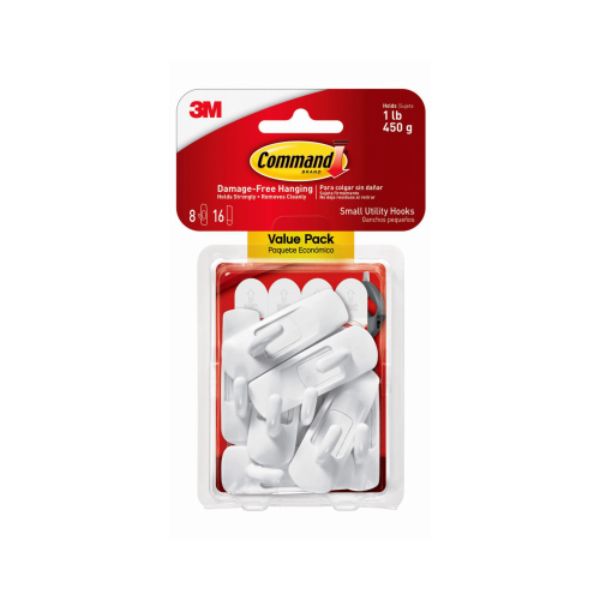 Picture of 3M 118809 Small White Command Hook&#44; Case of 4 - Pack of 8