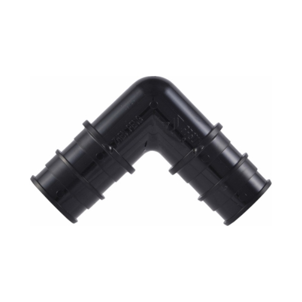 Elbow, 3/4 in, Barb, 90 deg Angle, Acudel Polymer, Black, 150 to 160 psi Pressure