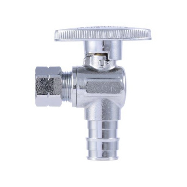 Expansion Angle Stop Valve, 1/2 x 3/8 in Connection, Compression, 125 psi Pressure, Brass Body