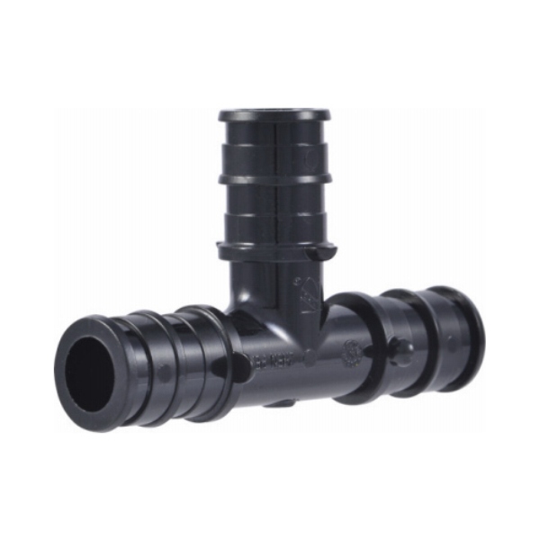 Expansion Reducing Tee, 1 in, Barb, Polysulfone, Black, 160 psi Pressure