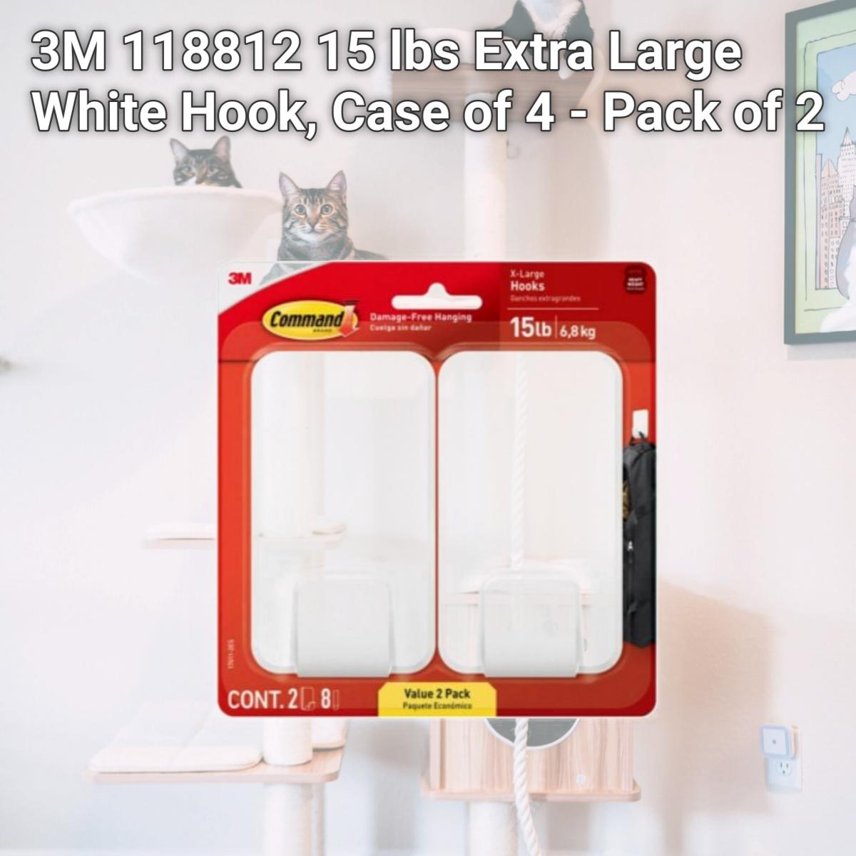 Picture of 3M 118812 15 lbs Extra Large White Hook, Case of 4 - Pack of 2