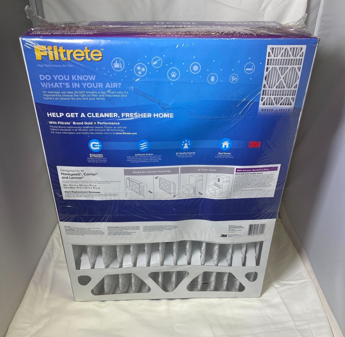 Picture of 3M 118807 16 x 20 x 4 in. 1550 MPR Bacteria & Virus Air Filter - 2 Piece