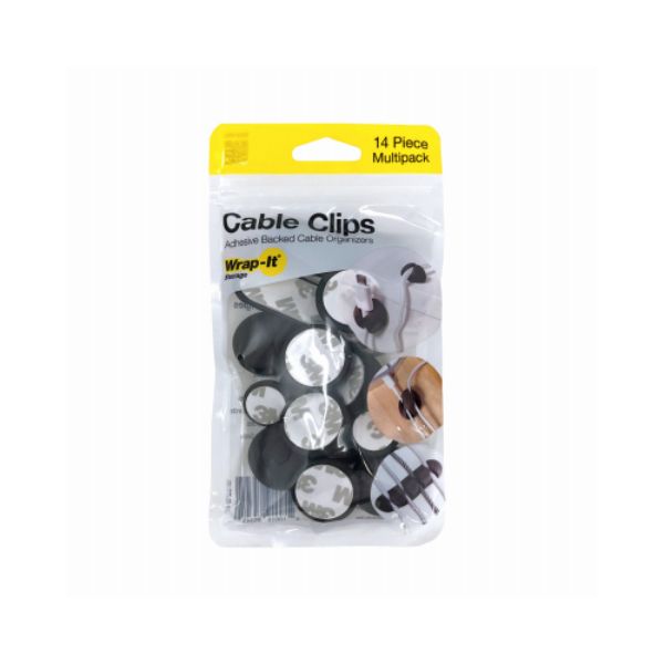 Assorted Cable Clip, Black - Case of 6 - Pack of 14
