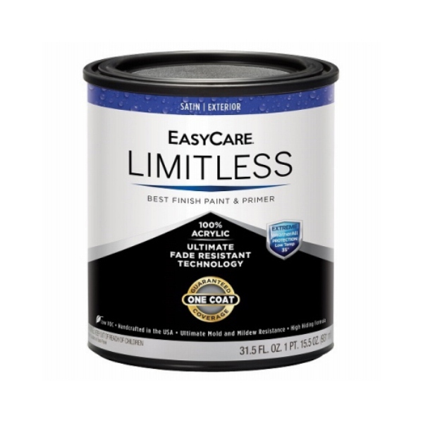 1 qt. EasyCare Limitless Exterior Latex House Satin Paint & Primer, Medium Base