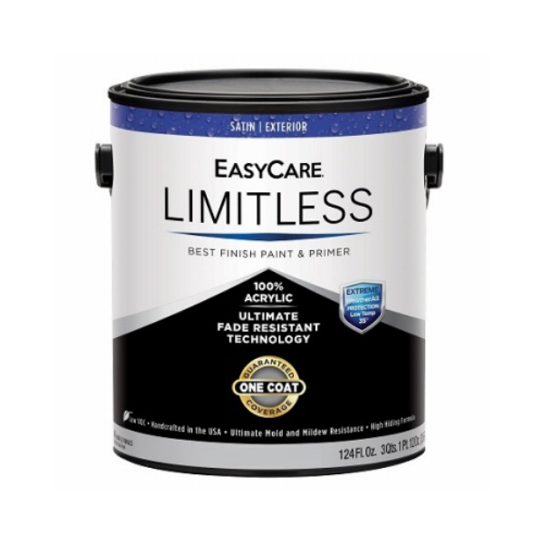 1 gal EasyCare Limitless Exterior Latex House Satin Paint & Primer, Medium Base