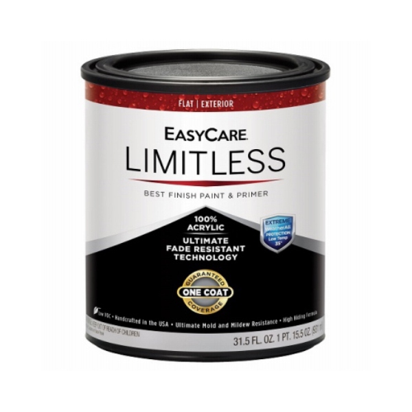 True Value 107495 1 qt. EasyCare Limitless Exterior Latex House Flat Paint & Primer, Neutral Base - Pack of 4 -  True Value Manufacturing