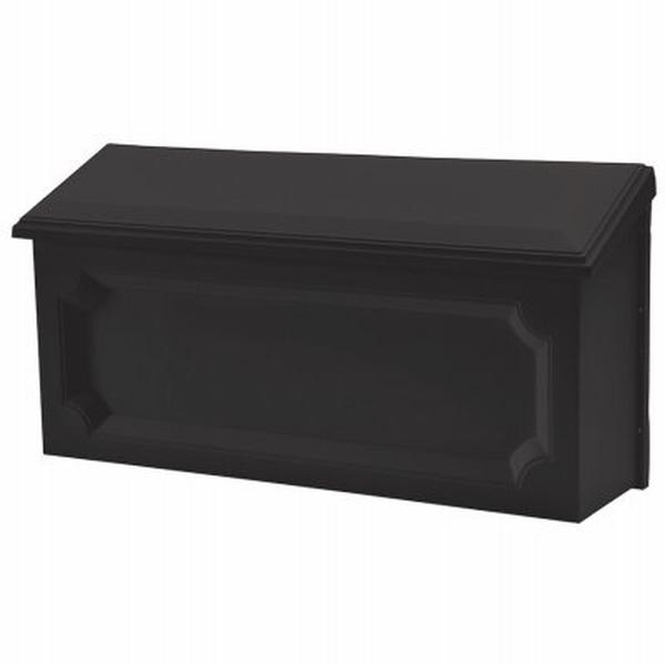 Black Plastic Horizontal Wall Mount Mailbox