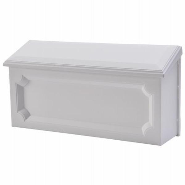 White Plastic Horizontal Wall Mount Mailbox