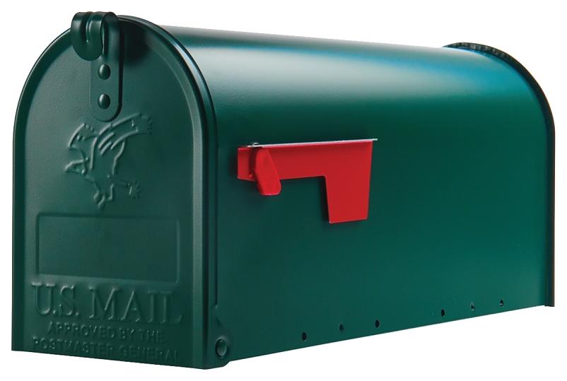 Green Galvanized Standard T1 Size Post Rural Mount Mailbox