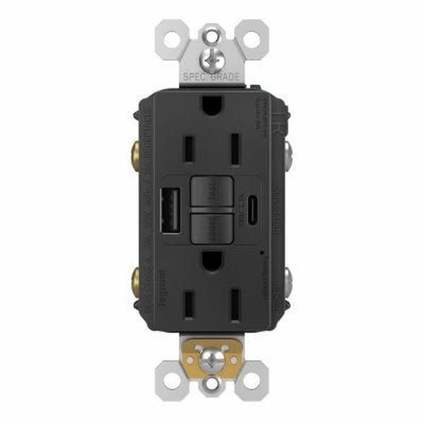 120674 15A Self-Test GFCI Tamper-Resistant USB AC Outlet, Black - Pack of 10 -  Pass & Seymour