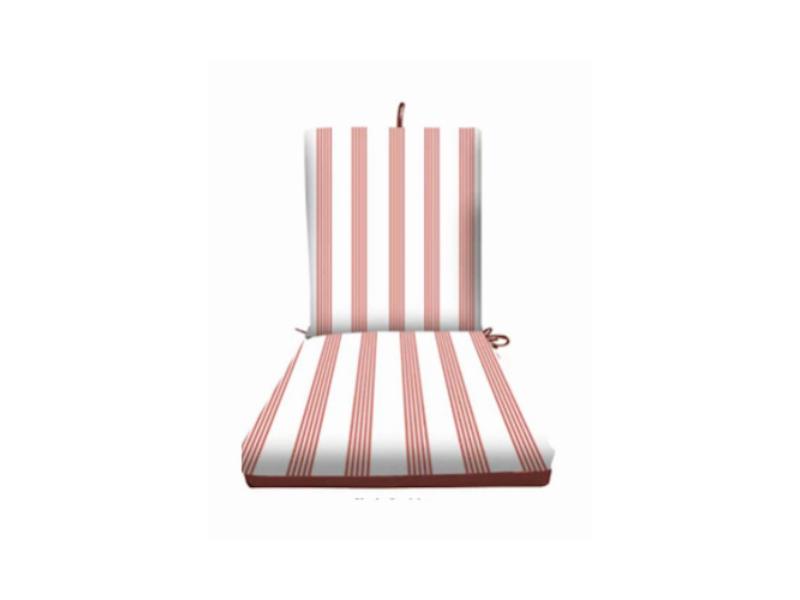 120762 Stripe Chair Cushion, Red