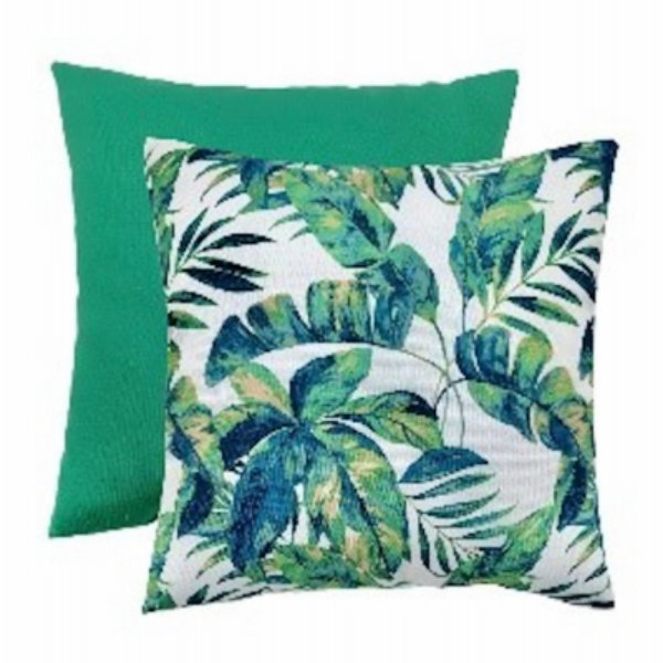 120764 16 x 16 x 4 in. Green Leaves Toss Pillow
