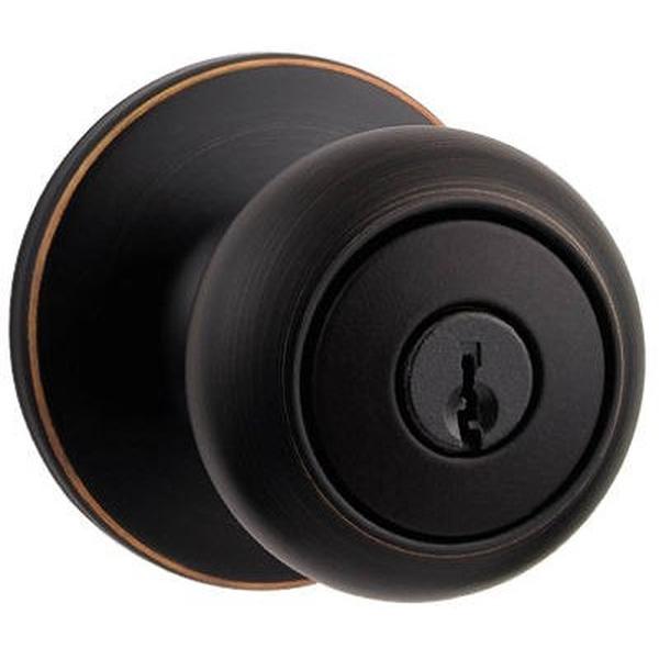 SmartKey Security Cove Venetian Bronze Entry Door Knob KW1 2-3/4 in.