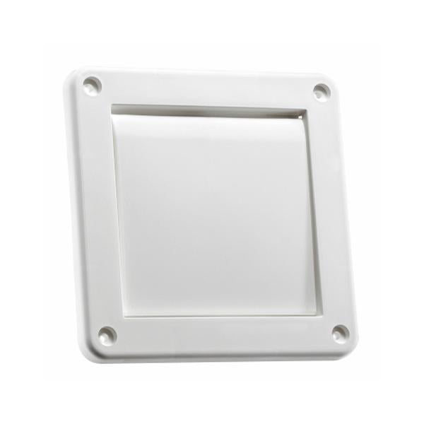 Lambro Industries 118873 4 in. Single Flap Louver, White