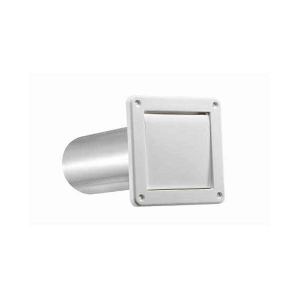 Lambro Industries 118874 4 in. Single Flap Louver, White