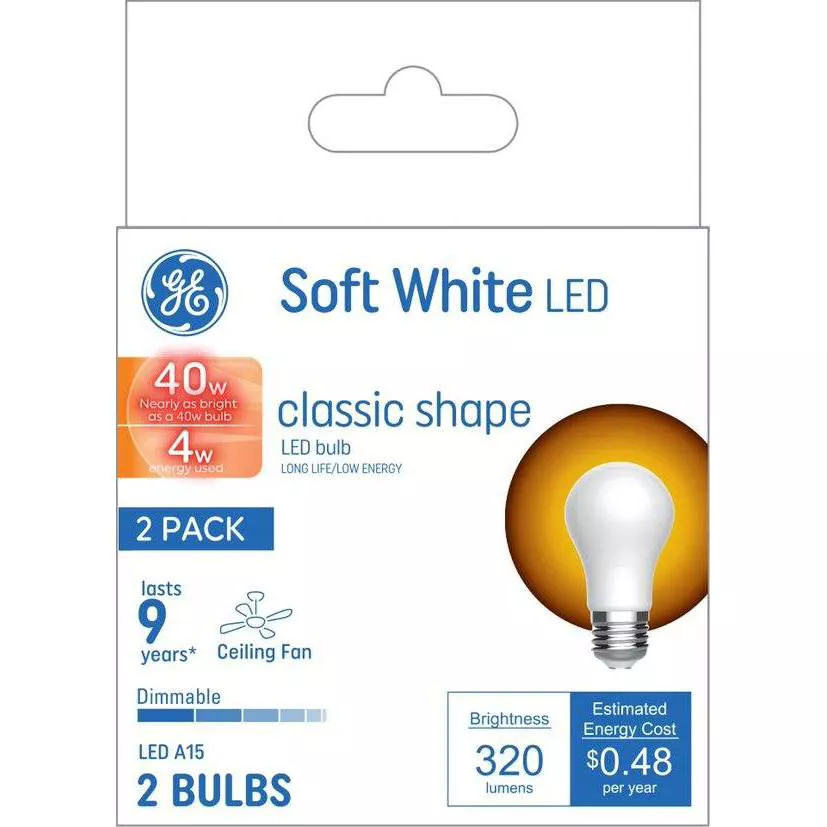 Picture of GE Lighting 125057 GE 4W Fan Bulb&#44; White - Set of 2 - Pack of 6