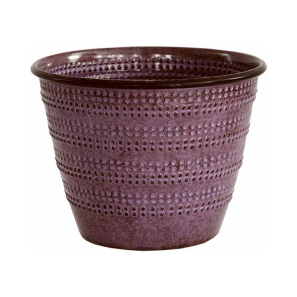 Cobblestone 4.75'' x 6.38'' x 6.38'' Metal Plum Planter