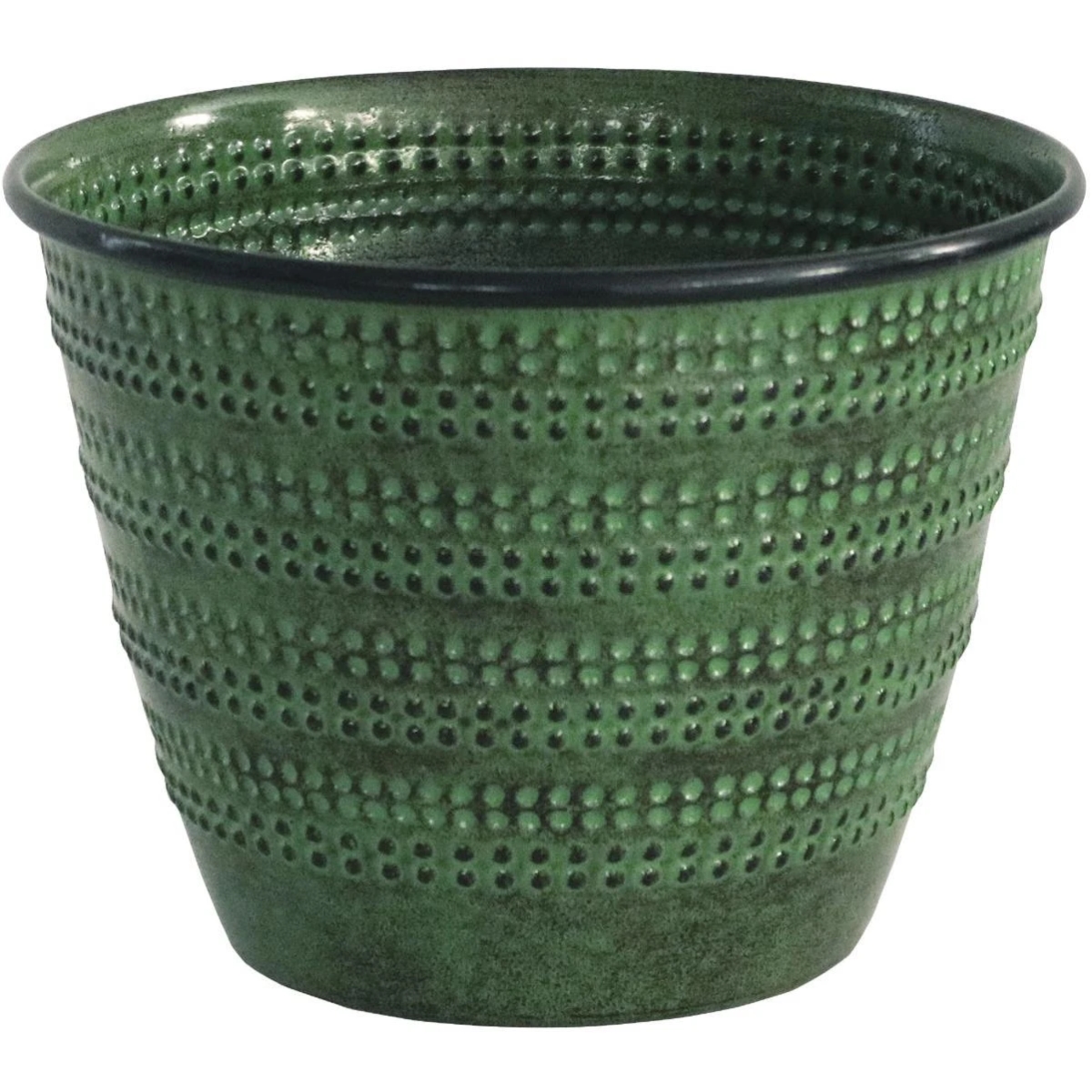 Cobblestone 4.75'' x 6.38'' x 6.38'' Metal Kale Green Planter