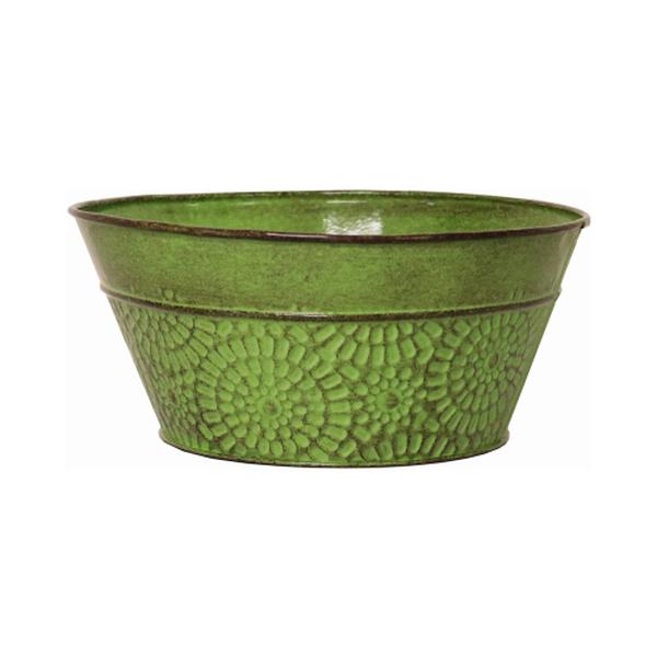 8 in. Laurel Sheet Metal Bowl Planter  Sweet Pea