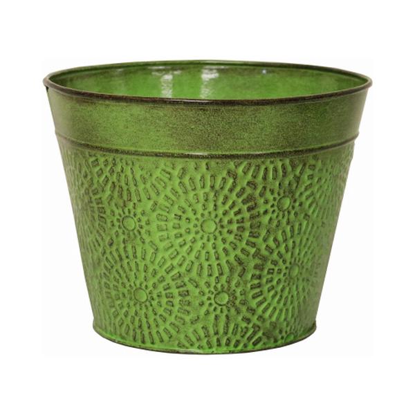 8 in. Cove Sheet Metal Planter  Sweet Pea Green