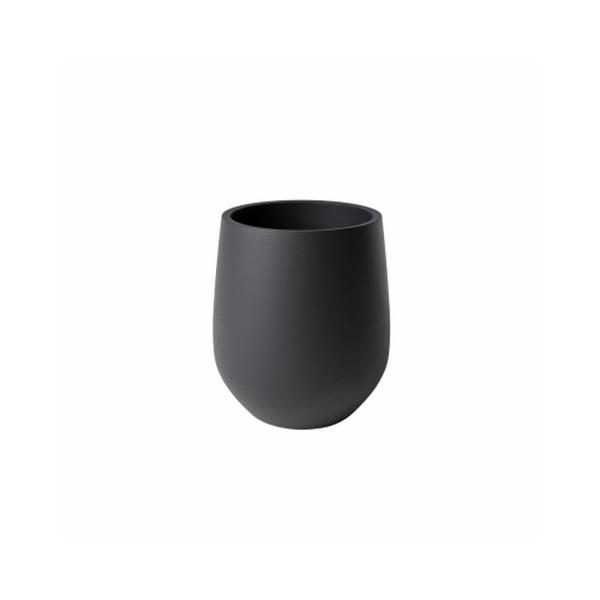 109037 9 in. Black Century Planter - Pack of 2 -  Avera Home Goods