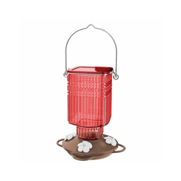 Picture of Natures Way Bird Products 123264 22 oz Antique Glass Hummingbird Feeder&#44; Red - Pack of 6