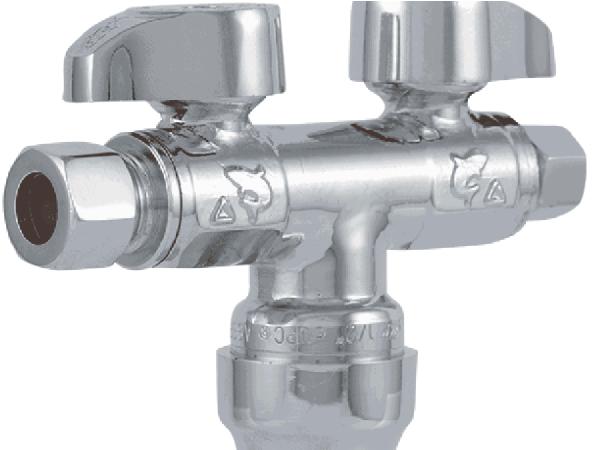 1/2 in. Compression X 3/8 in. Compression Brass Dual Shut-Off Valve
