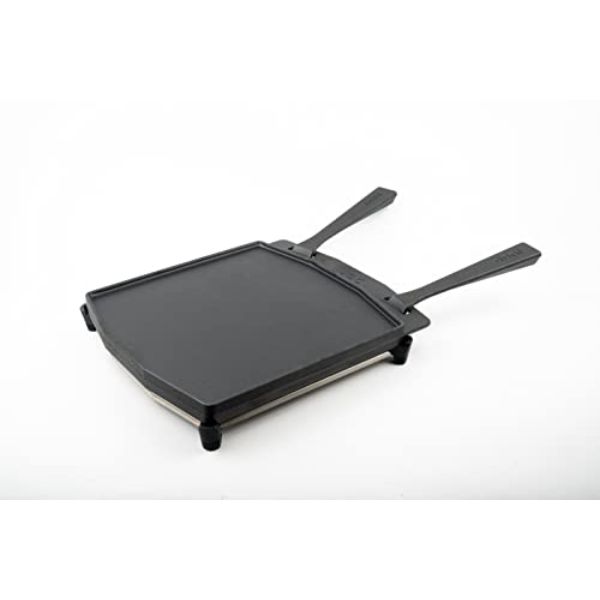 Picture of Ooni 107803 15 in. Cast Iron Dual-Sided Grizzler Plate, Black