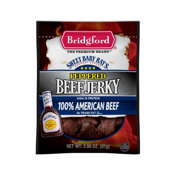 Picture of Bridgford Marketing 128454 2.85 oz Sweet Baby Rays Peppered Beef Jerky