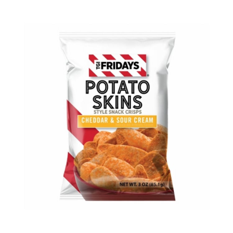 129078 TGI Fridays 3 oz Cheddar & Sour CreamPotato Skins Chips, Case of 6