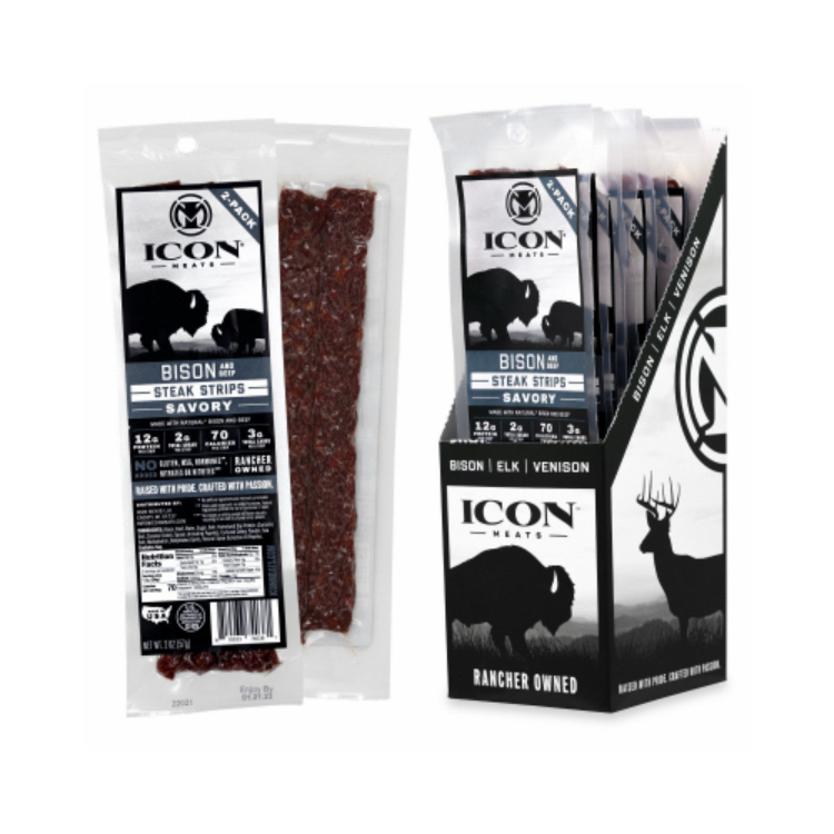 129157 Icon 2 oz Savory Bison Strip, Case of 8
