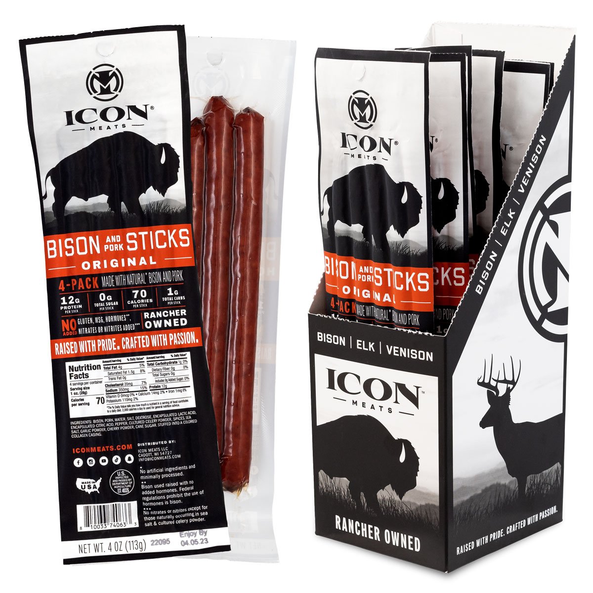 129161 Icon 4 oz Original Bison Stick, Case of 6 - Pack of 4