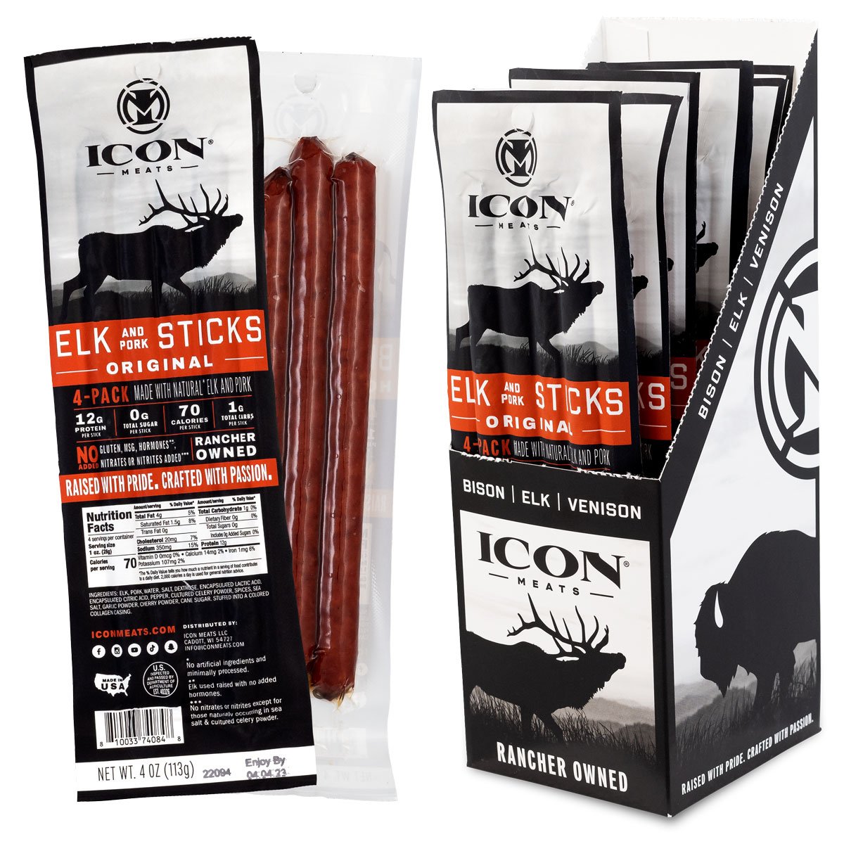 129164 Icon 4 oz Original Elk Stick, Case of 6 - Pack of 4