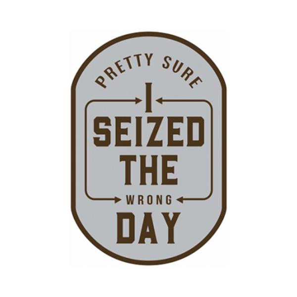 129609 10 x 14 in. Seized the Wrong Day Metal Sign, Pack of 4