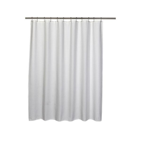 71 x 71 in. Waffle Poly-Cotton Fabric Shower Curtain, White - Pack of 3