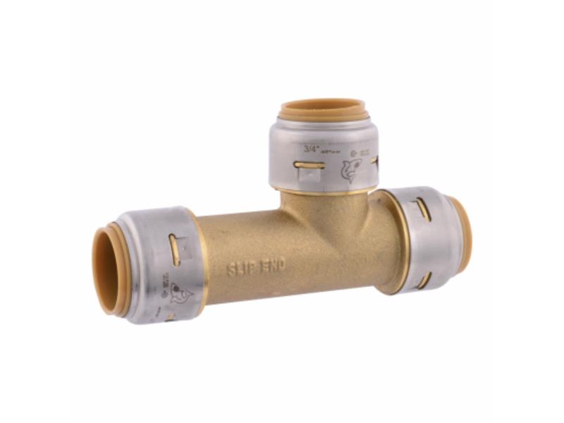 Max Pipe Tee, 3/4 x 3/4 x 3/4 in, PTC, Brass, 250 psi Pressure