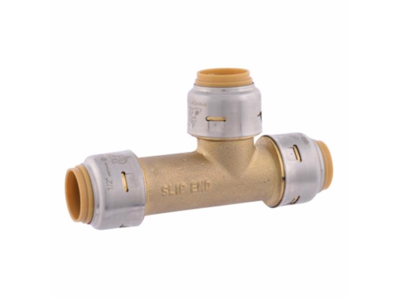 Max Pipe Tee, 1/2 x 1/2 x 1/2 in, PTC, Brass, 250 psi Pressure