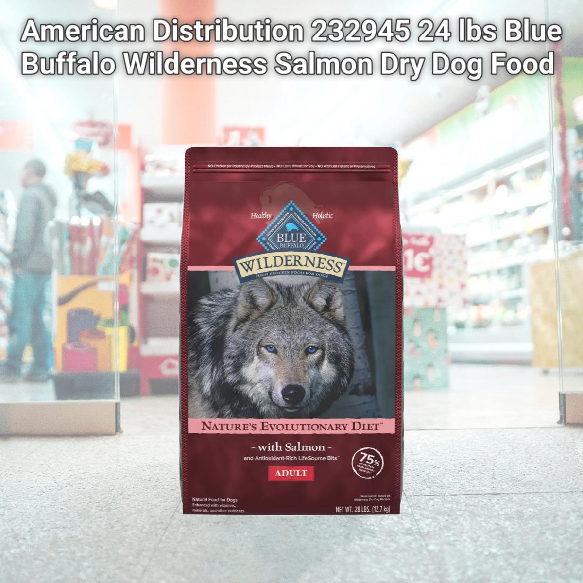 Picture of American Distribution 232945 24 lbs Blue Buffalo Wilderness Salmon Dry Dog Food