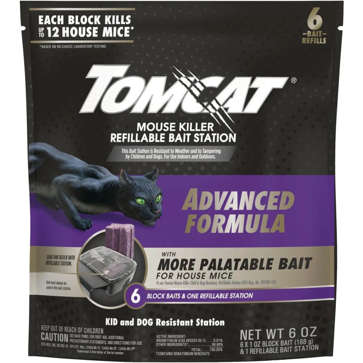 102999 Advanced Formula Refillable Mouse Bait Station - Pack of 6