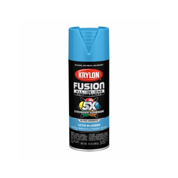 Picture of Krylon Diversified 133673 12 oz Fusion All-in-One Spray Paint Satin Bluebird