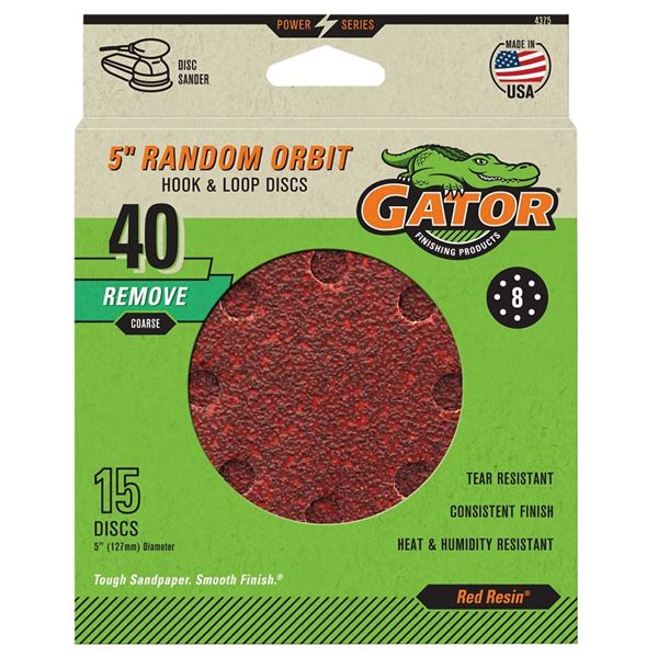5 in. Sanding Disc - 40 Grit - Pack of 15