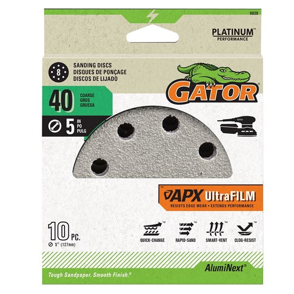134926 5 in. Sanding Disc - 40 Grit - Pack of 10