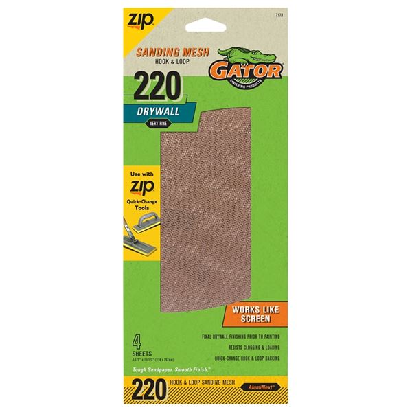 Mesh Sanding Drywall Hook & Loop - 220 Grit - Pack of 4